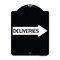 Signmission Deliveries With Right Arrow Heavy-Gauge Aluminum Architectural Sign, 24" x 18", BW-1824-24362 A-DES-BW-1824-24362 - alternate 1